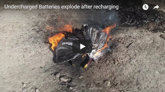Undercharged Batteries explode after recharging
