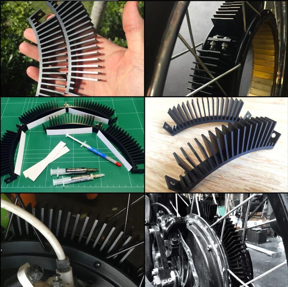 HubSink heat sink fitted to a hub motor