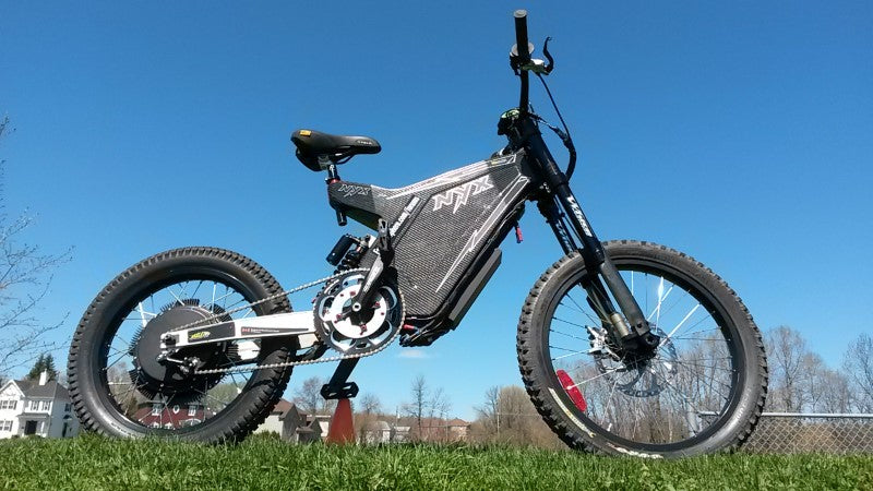 High power electric bike fitted with HubSink hub motor cooling fins